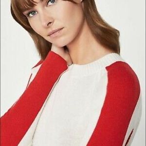 NWT BCBG STRIPE CONTRAST STRIPE MERINO SWEATER